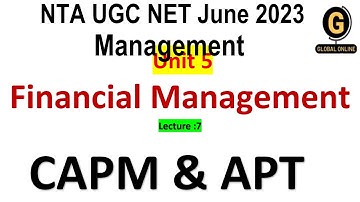 CAPM & APT | NTA UGC NET June 2023 | Management | Unit 5|