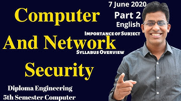 Computer And Network Security | Importance of Subject | Part 2 | GTU | Diploma Engineering | English