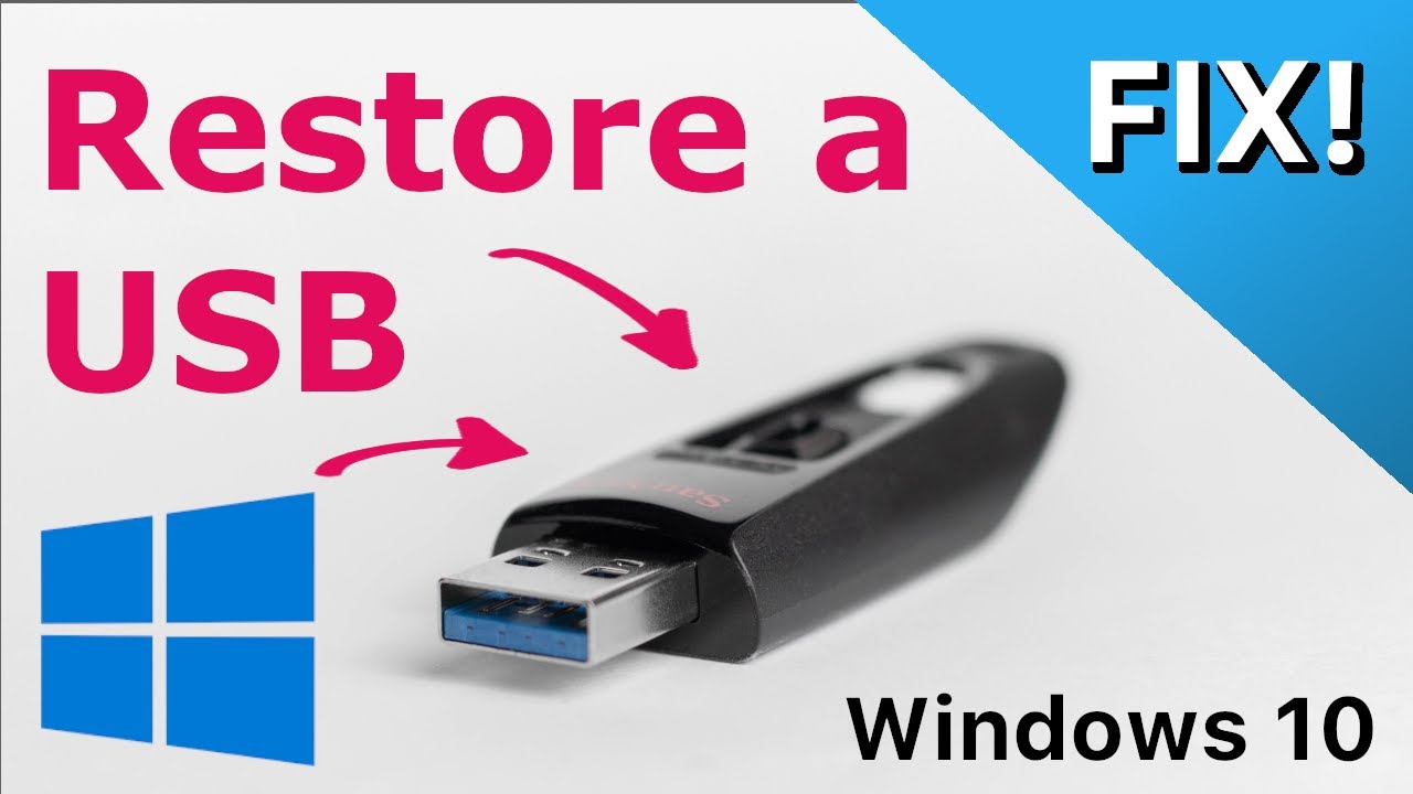 par 945 Tilstand How to Fix, Restore, or Repair a USB Flash Disk/Drive on Windows 10 (NO  data recovery) - YouTube