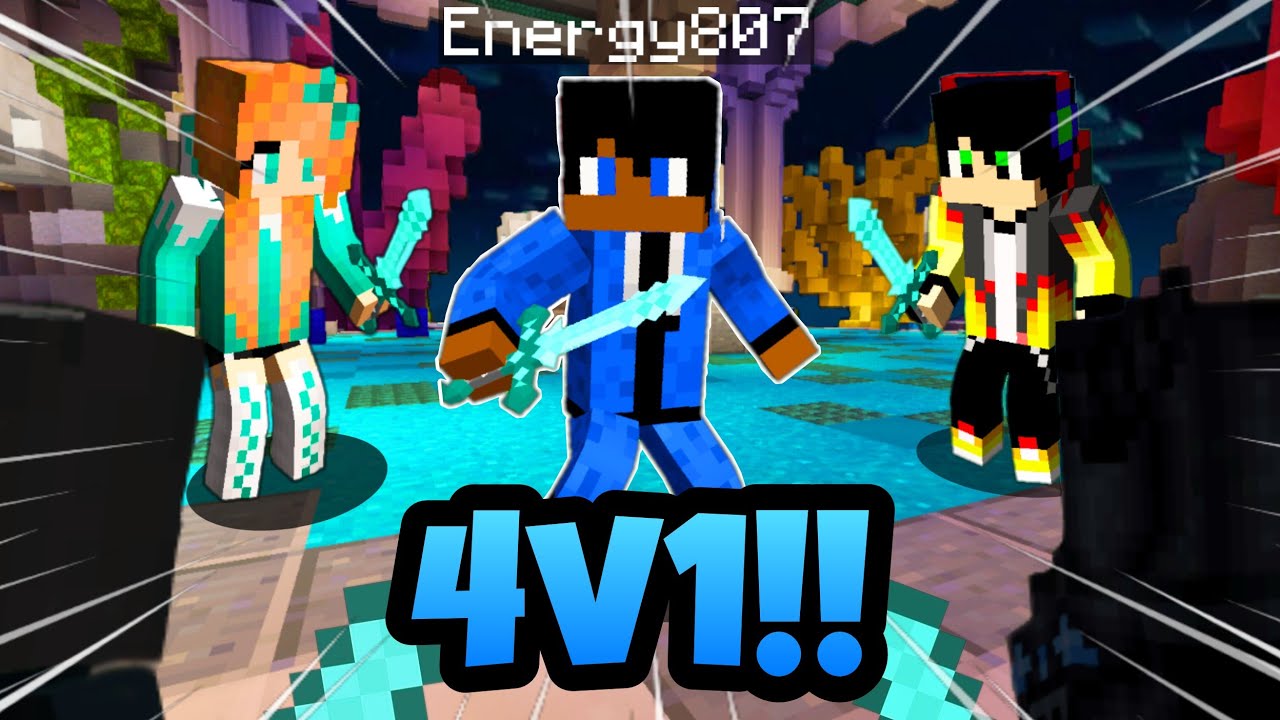 4v1!? ItzElleMC's Stream!! Hive Custom Servers Treasure Wars!! (MCPE)