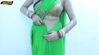 How to Wear Green Georgette Saree Perfectly & Easily | Sari Draping Class Video To Learn Saree Wear