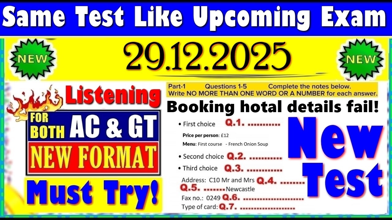 IELTS LISTENING PRACTICE TEST 2025 WITH ANSWERS | 29.12.2025