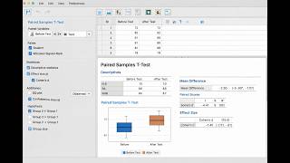 Paired Samples t test in JASP