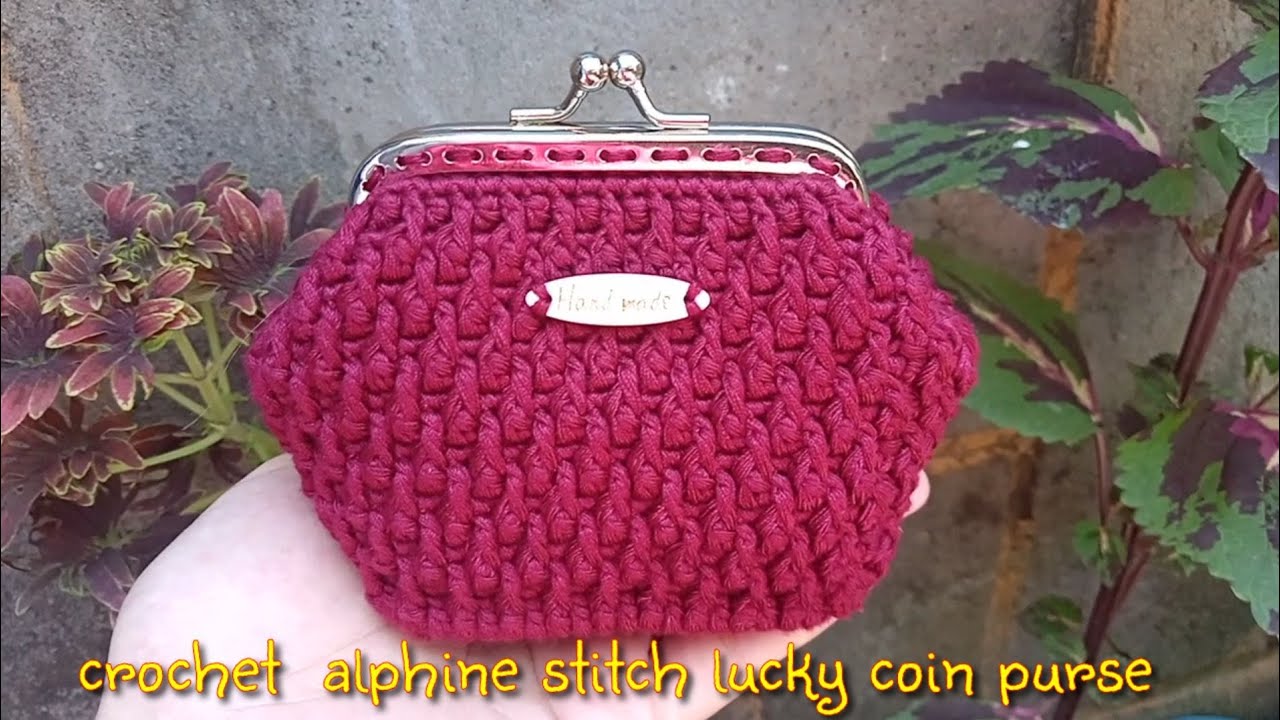 CROCHET ALPHINE STITCH LUCKY COIN PURSE with 8.5cm metal frame | Lanie Joyce B.