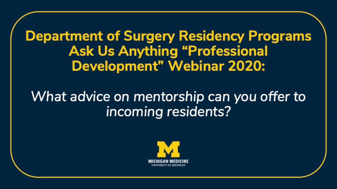 "Professional Development" Ask Us Anything: Mentorship Advice