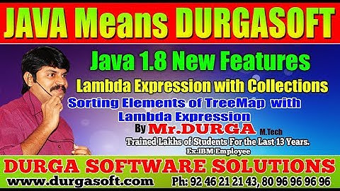 Java 8  ||  Sorting Elements of TreeMap with Lambda Expression by Durga