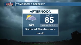Showers and thunderstorms are expected today in the Pine Belt