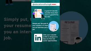 what is more effective CV, Resume or a LinkedIn profile. shorts educationalfactspk free