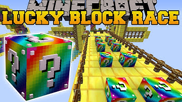 Minecraft: RAINBOW ROAD EPIC LUCKY BLOCK RACE - Lucky Block Mod - Modded Mini-Game