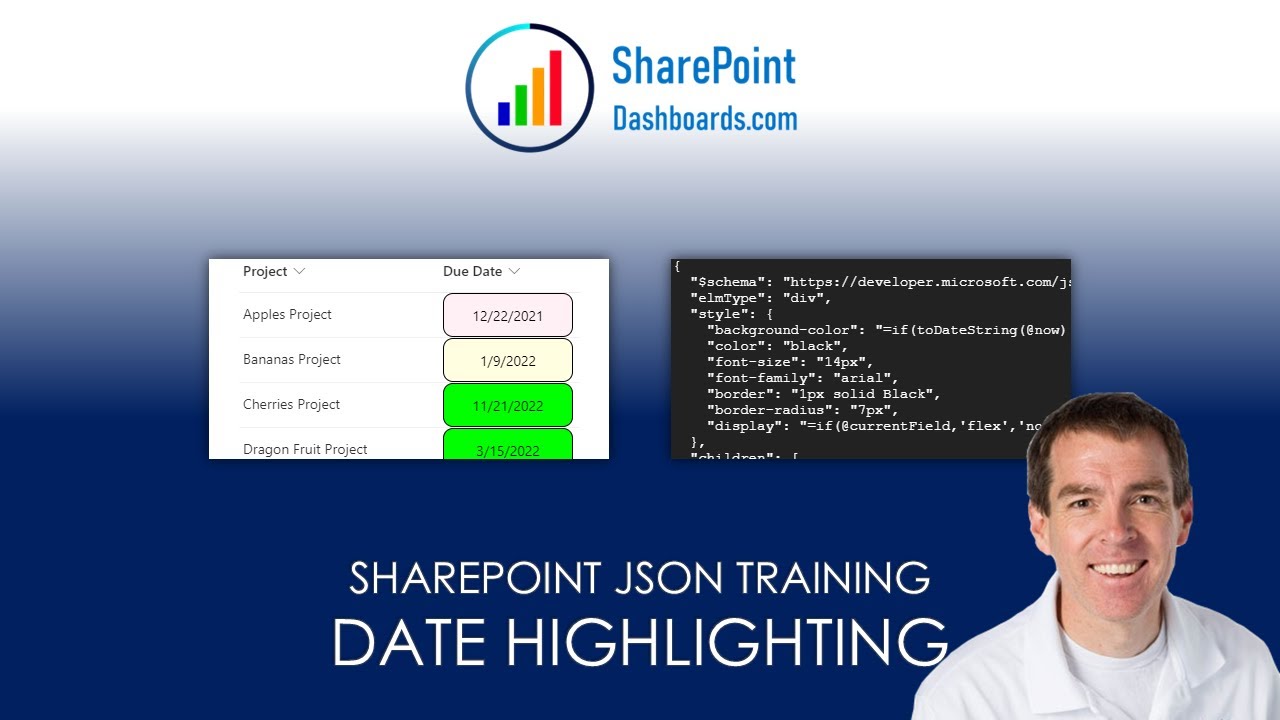 SharePoint JSON Training Date Highlighting - YouTube