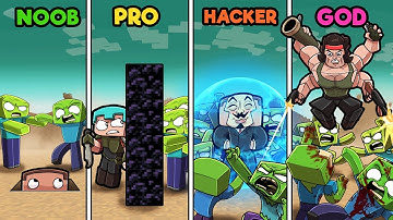 Build to Survive ZOMBIE APOCALYPSE! (Noob vs Pro vs Hacker vs God)