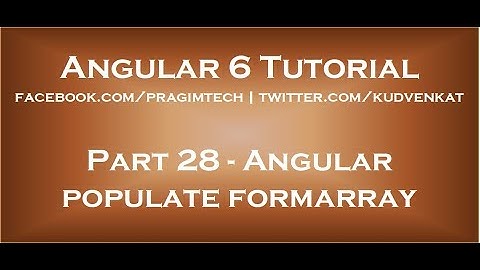 Angular populate formarray