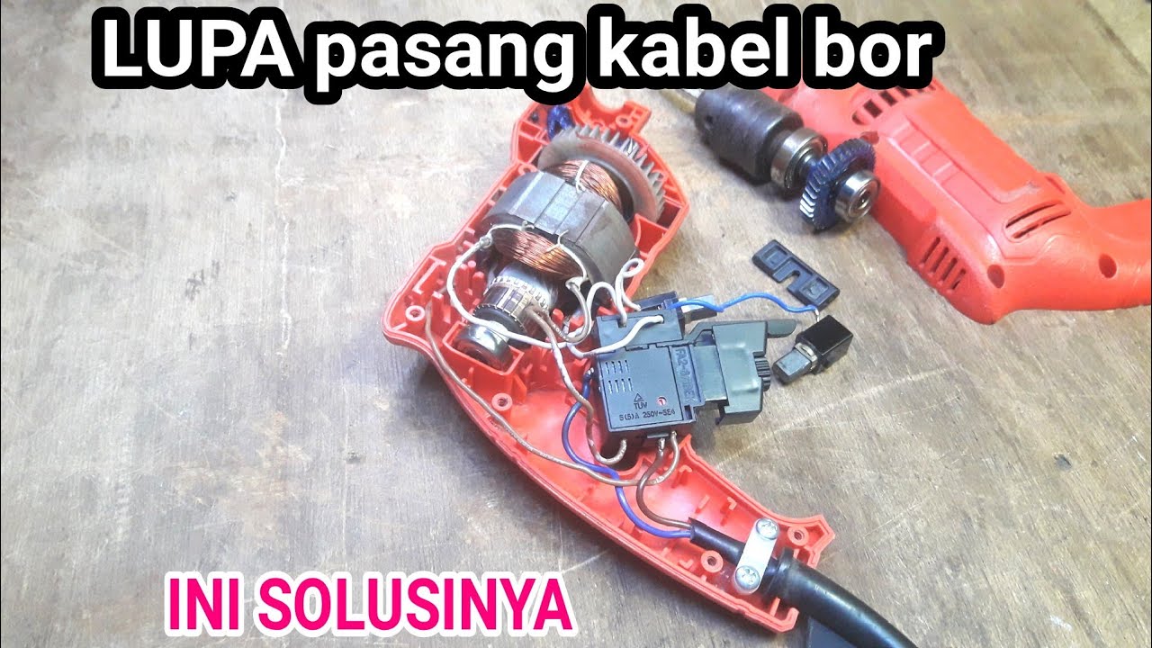 cara pasang kabel bor listrik bolak balik - YouTube