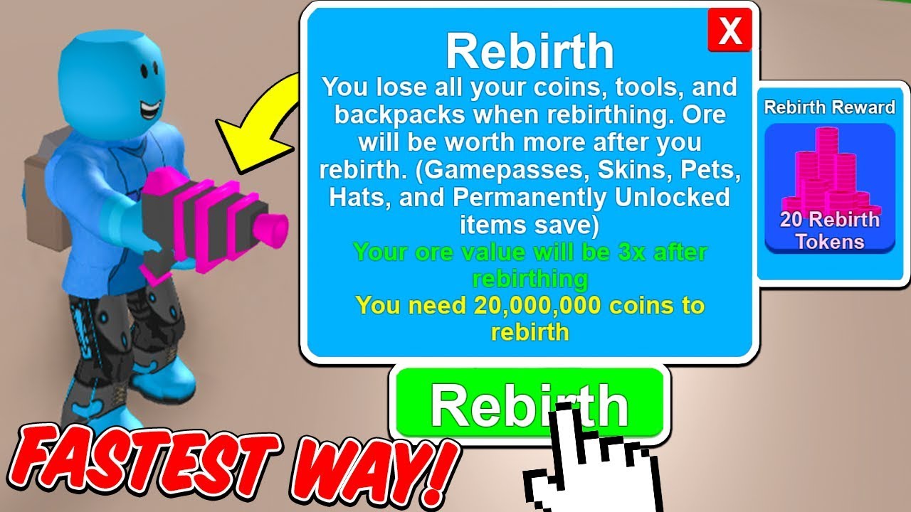 Rebirth 100 Times On Mining Simulator By The Cheez God - game passes mining simulator roblox