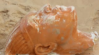 Sphinx from epic movie set unearthed in California