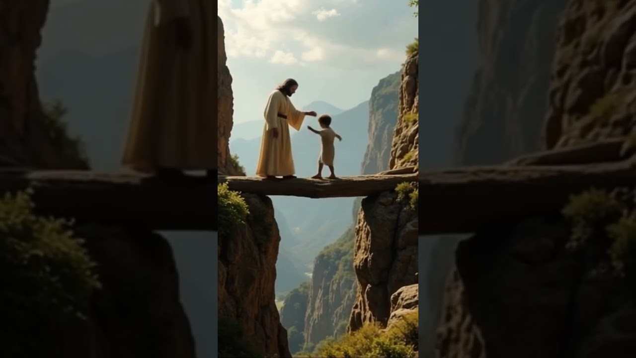 Child Walks Across Jesus’ Arms | Trust in Him Always ✝️ 