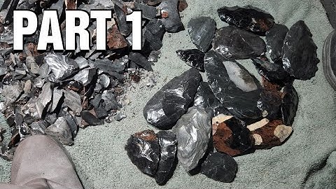 1987 - Part 1/2 - Speed Knapping 20 Obsidian Bifaces #flintknapping