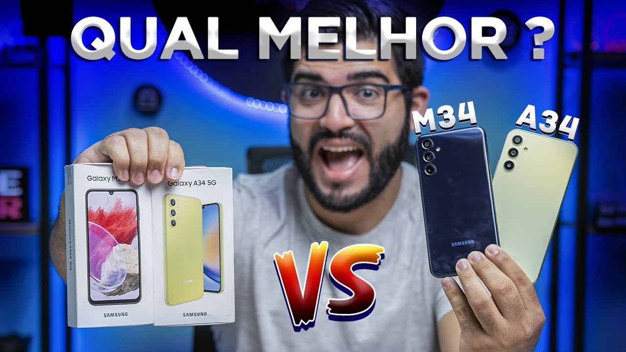 EITA! Galaxy A34 vs Galaxy M34! Muda muita coisa ou são iguais? Comparativo que vai TE IMPRESSIONAR!