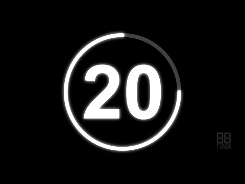 20 Second Countdown Timer with clock Ticking sound & Finish alarm beep #timer #clock #countdown