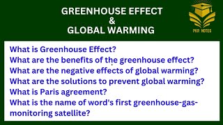 Greenhouse Effect / Global Warming / Questions and Answers