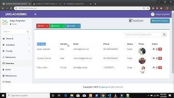 Laravel Student Information System Part 48 (Laravel Excel Integration ) for Teachers Export Excel