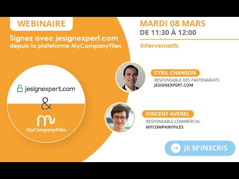 Signez avec jesignexpert.com depuis la plateforme MyCompanyFiles