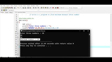 write a c program to find maximum between three numbers || code tech