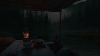 Thunder Echoes in Canyon Forest | Sitting on Wooden Boat in Rain | Calm Before the Storm | 11 HOURS