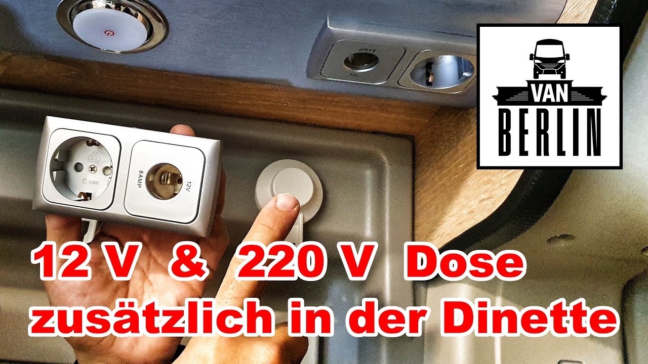 12V + 220V Steckdose in der Dinette einfach nachrüsten