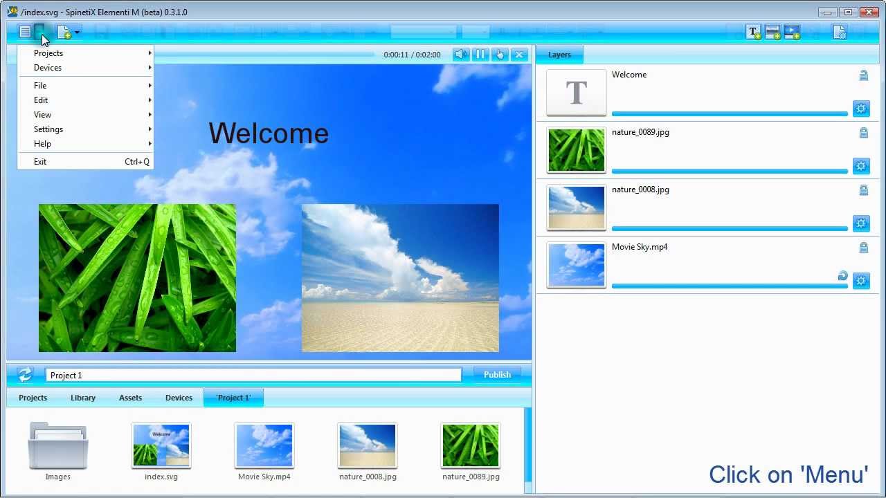 Elementi: Full Screen Preview