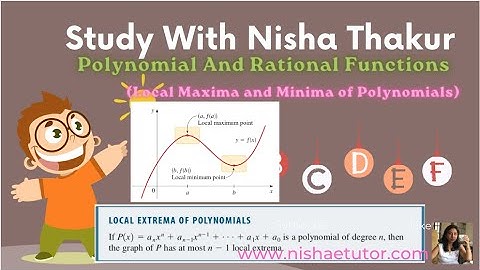 Polynomial & Rational Functions | Local Maxima and Minima of Polynomials | Part 2.15
