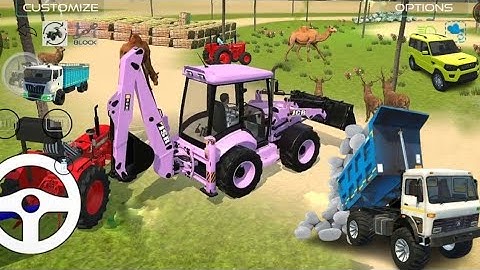 Drive JCB and Uploading 🪨🏗Stone From Dumper🌋 Truck in Game #truck #jcb #tractor #dumper #games
