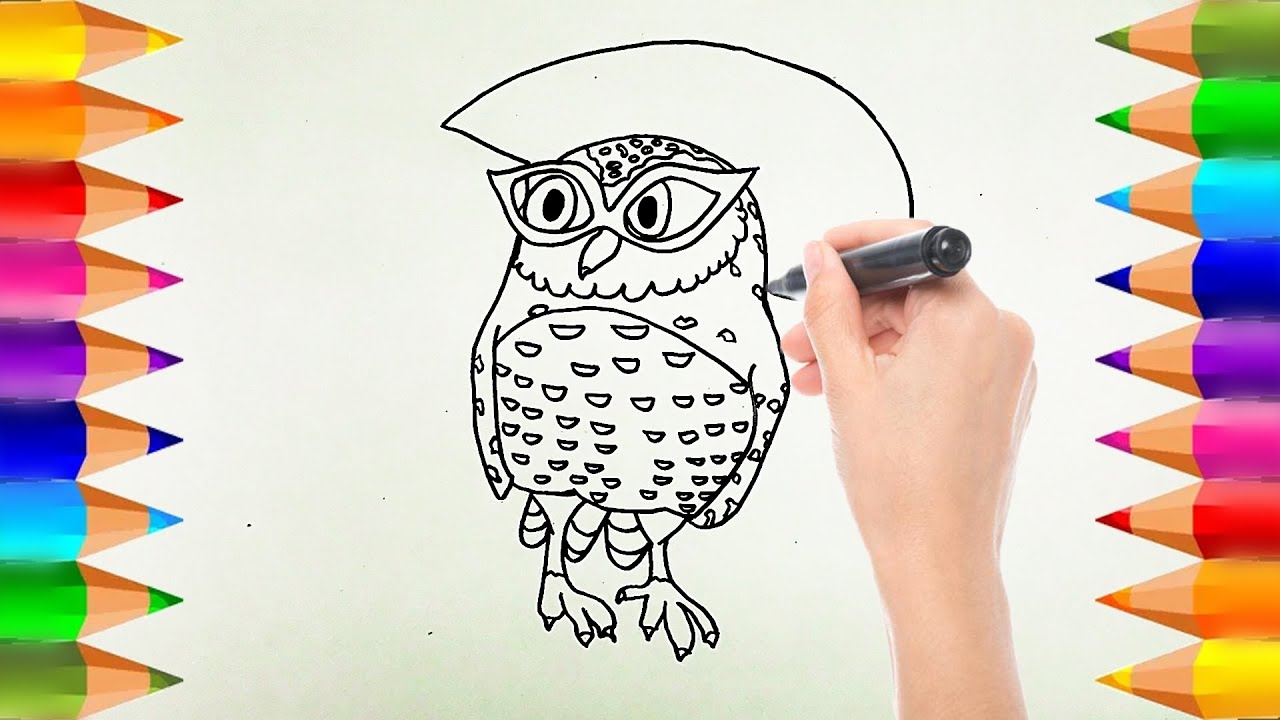 Cómo dibujar la Lechuza Miranda de la Granja de Zenón | Dibujos para niños