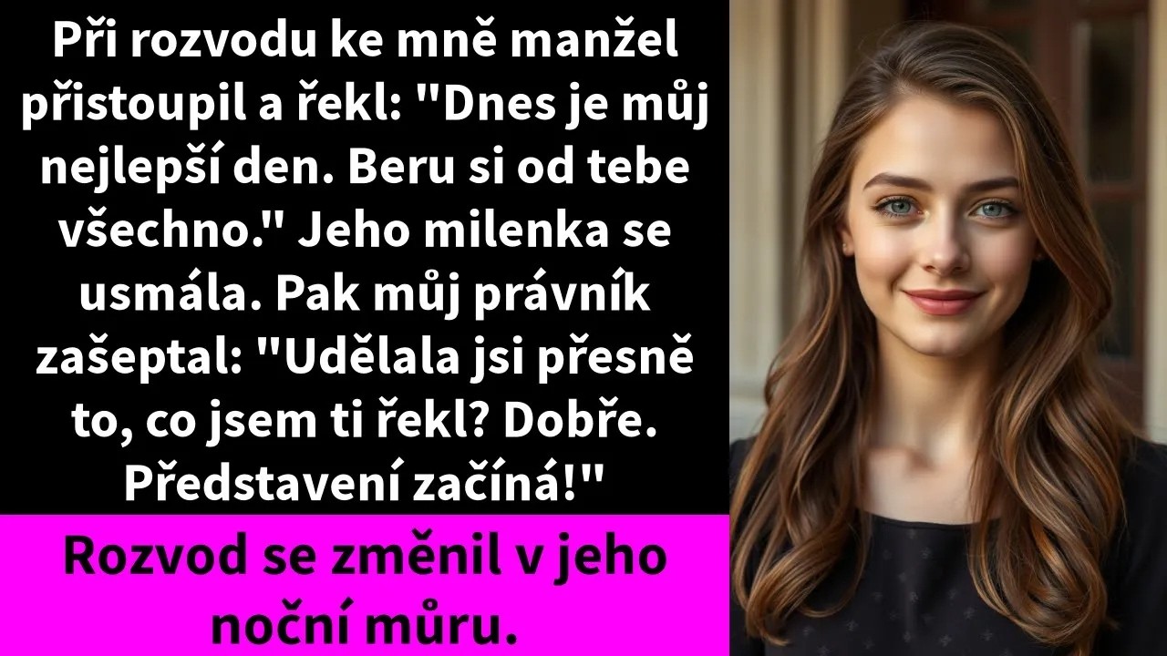 Seděla jsem na tvrdé lavici u okresního soudu, ruce ledové, ale mysl naprosto jasnou. Když se ke mně manžel naklonil a zašeptal: „Vezmu si od tebe všechno,“ usmál se. Za ním stála jeho milenka v...