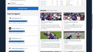 NFL My Leagues Home Page Features on RotoWire Guide