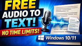 How to Convert Audio to Text for FREE – No Time Limits! (Windows 10/11 Tutorial) #AudioToText ✅