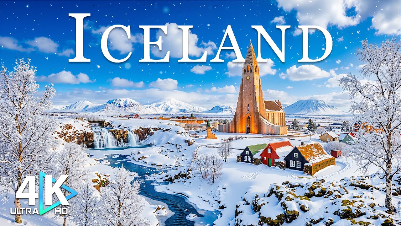 Winter in Iceland 4K | Glaciers, Volcanoes & Northern Lights Magic