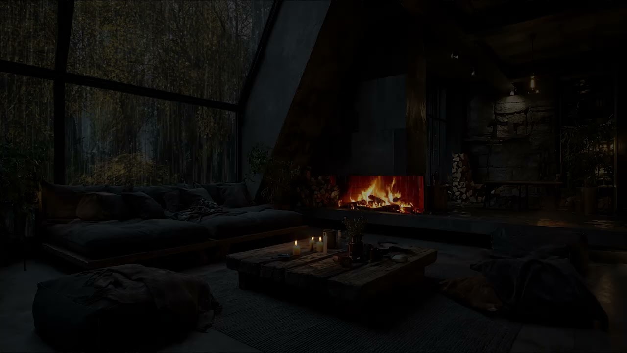 Relaxing Rain Outside the Glass Window | Cozy Rainy Afternoon Nature Ambience for Focus