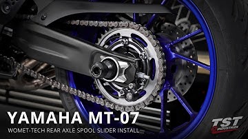 How to install Rear Axle Spool Sliders on a 2021+ Yamaha MT-07 by TST Industries
