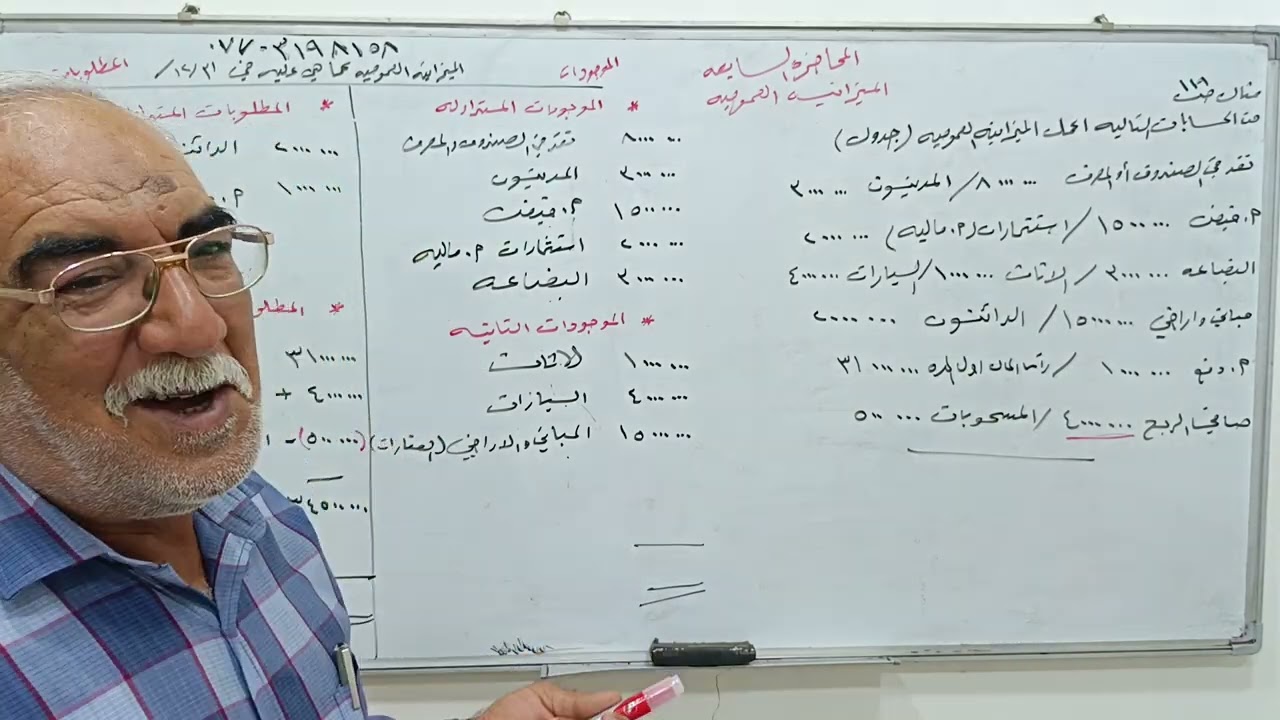 مبادئ المحاسبه م/11     الميزانيه العموميه الأول تجاري