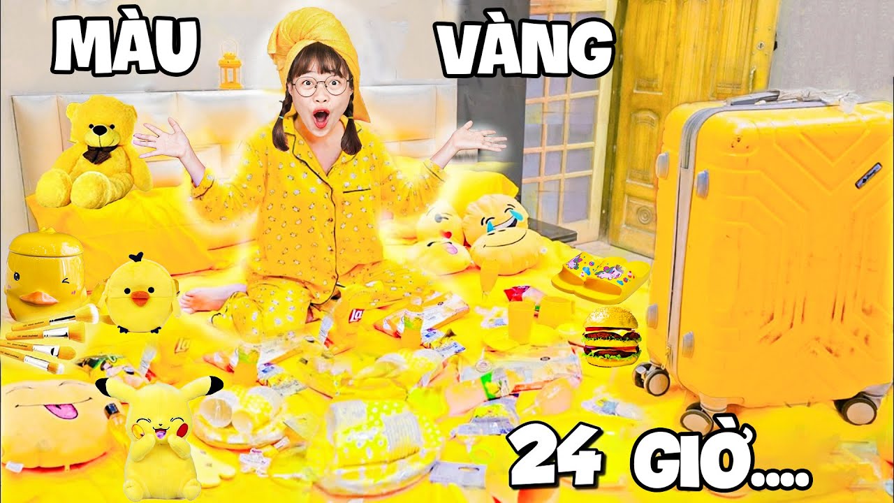 Hà Sam Thử Thách 24H Chỉ Dùng Đồ Màu Vàng