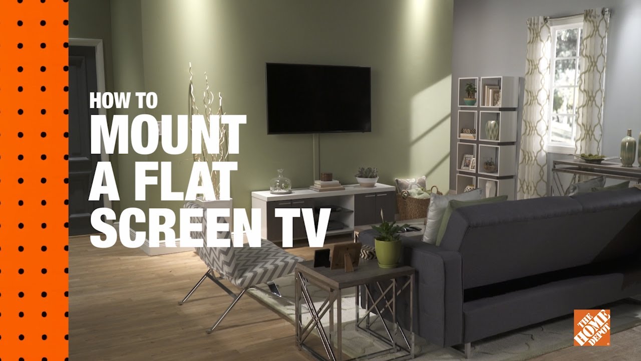 How To Mount A Flat Screen Tv On A Wall The Home Depot