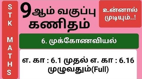 9th Maths Tamil Medium Chapter 6 Example 6.1 to 6.16 #9th_maths_tamil_medium