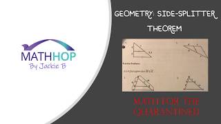 Geometry: Side Splitter Theorem