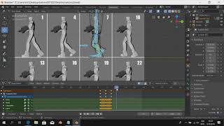 Blender 2.80 WALK CYCLE animation tutorial using reference image
