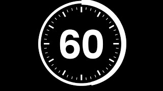 1 Minute Timer | 60 Seconds Countdown | Clean Black Screen
