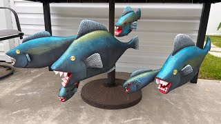 DIY creepy fish pirate Halloween Display