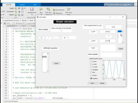 Simple calculator using Matlab