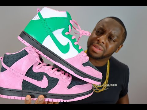 Nike SB Dunk High Invert Celtics 🍀 Sneaker Review - QuickSchopes 107  Schopes CU7349 001 Pink Green