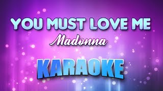 Download Lagu Madonna - You Must Love Me (Karaoke \u0026 Lyrics) MP3